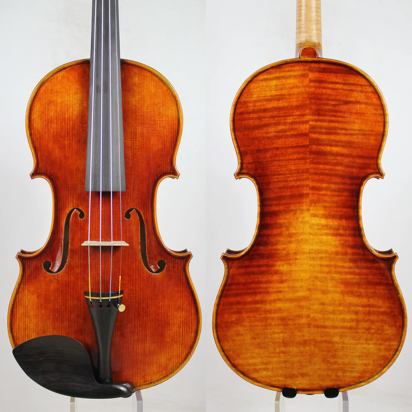 

Master Violin!Antonio Stradivari 1704 Copy!Strong and DeepTone!Free Shipping!AUBERT Bridge!Dominant 135B Strings