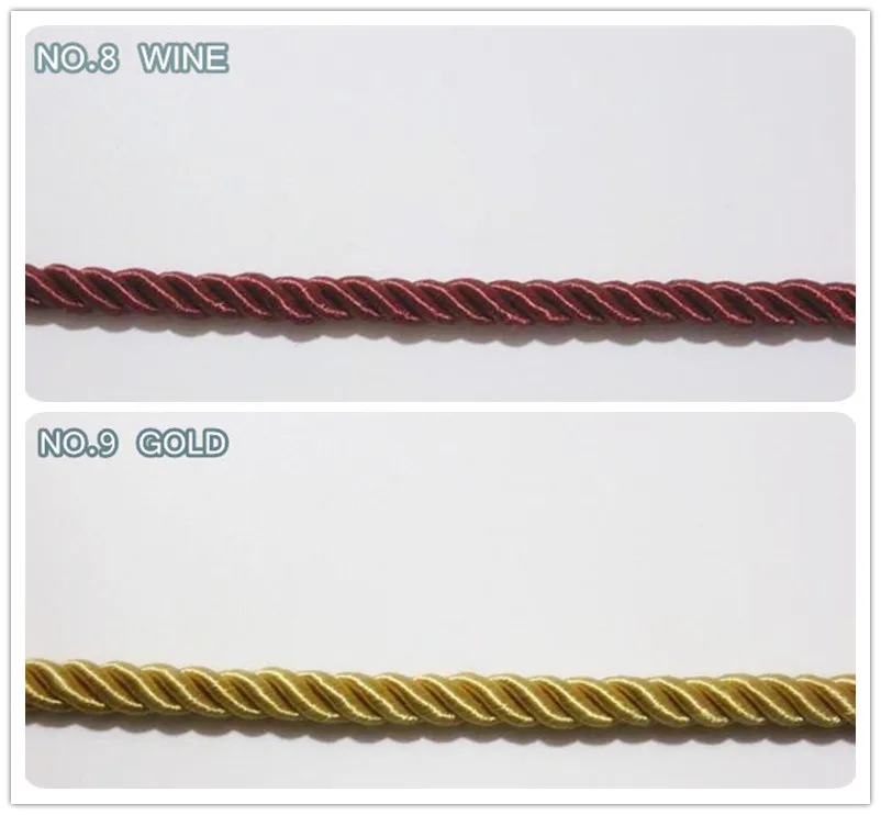 9 Colors Twisted 8 mm diameter 5 meter cotton rope for Cushion Pillow Bag Sofa Chair Decorative