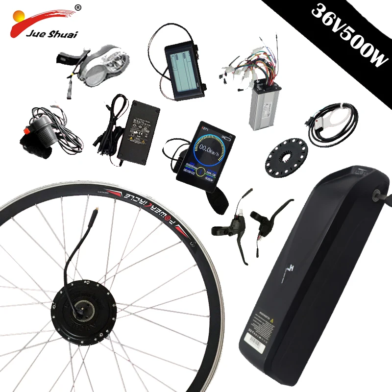 

36V500W Electric Bike Conversion Kit Front Wheel Samsung/LG 36V Battery Brushless Gear Motor For 26"700C Ebike Electric Bicycle