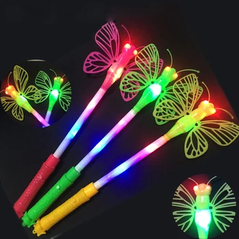 

2pcs Flashing butterfly,Children Girls Fairy Magic Wand Sticks Light up Princess Fancy Dress,Birthday Wedding Glow Party Supplie