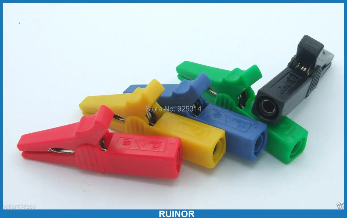 Jacaré para 4 Color 55 mm Clipe Banana Plug Multímetro Sondas Cabo 10 Pcs 5 hv