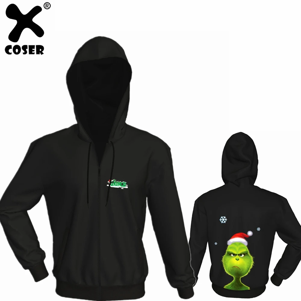 Толстовка XCOSER How the Grinch Рождественская с капюшоном для взрослых цифровым принтом