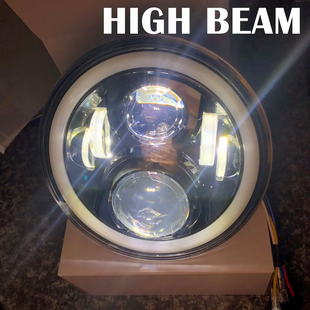 Online 2 uds. Faros LED de 7 pulgadas con anillo de Halo ámbar señal de giro para lada Niva 4x4 suzuki samurai 7 \