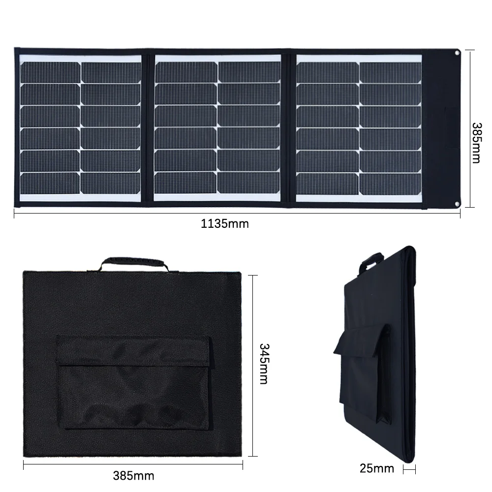 

Solar Charger 60W Portable Solar Panel Foldable High Efficiency 5V USB 18V DC Dual Output Laptop GPS Camera Other 5-18V Device