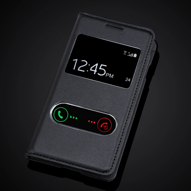

For Samsung Galaxy S Duos S7562 S7560 View Window Leather Flip Case with Battery Housing Cover