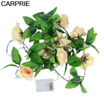 

CARPRIE Romantic LED Rose Lamp String Light Festival Fairy Lights Garland Holiday Wedding Decoration Party Light Battery Powered