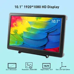 Elecrow – écran LED HD de 10.1 pouces, IPS Raspberry Pi 4B + moniteur vidéo, haut parleurs, pour Xbox, système Windows, ordinateurs portables 