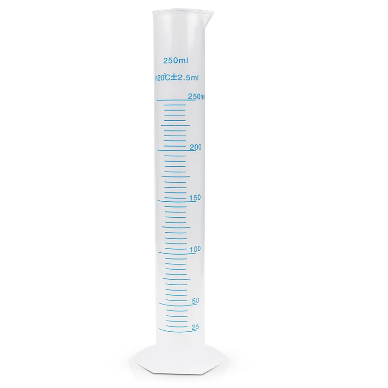 

250ml Plastic Transparent Graduated Measuring Cylinder Lab Test Home Brewing Wine/Beer Alcohol Testing