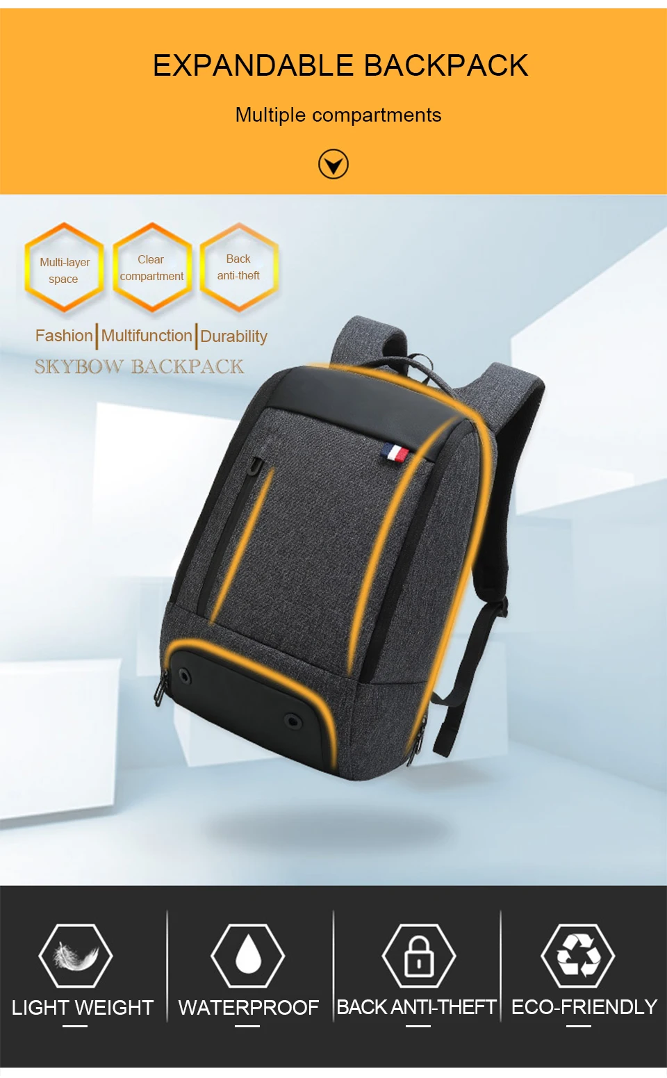 15.6 Inch Laptop Backpack Bag Mens Women Travel Bags Keep Cool Warm Large Capacity Men's Business Backpacks Men Female Smart Bag (2)