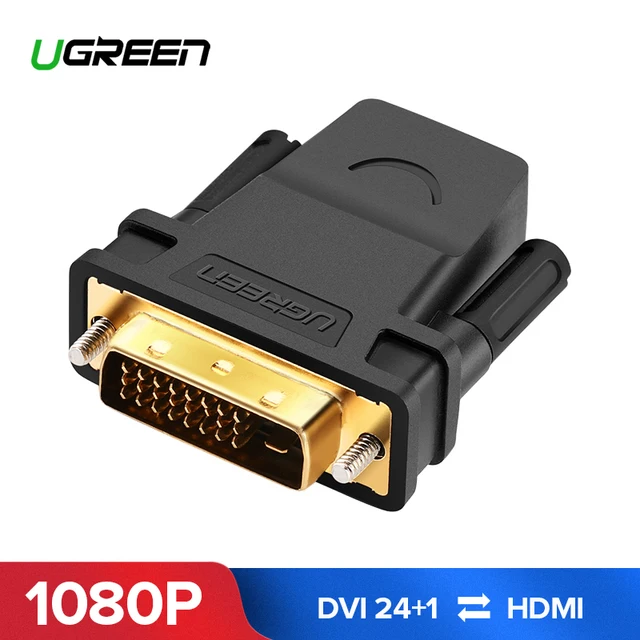 Cheap Ugreen HDMI to DVI 24+1 Adapter Female to Male 1080P HDTV Converter DVI Connector for PC PS3 Projector TV Box Cheap Ugreen HDMI to DVI 24+1 Adapter Female to Male 1080P HDTV Converter DVI Connector for PC PS3 Projector TV Box