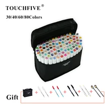 

TOUCHFIVE 30/40/60/80 Color Art Markers Alcohol Based Sketch Dual Brush Markers For Drawing Manga Art Supplies Pens