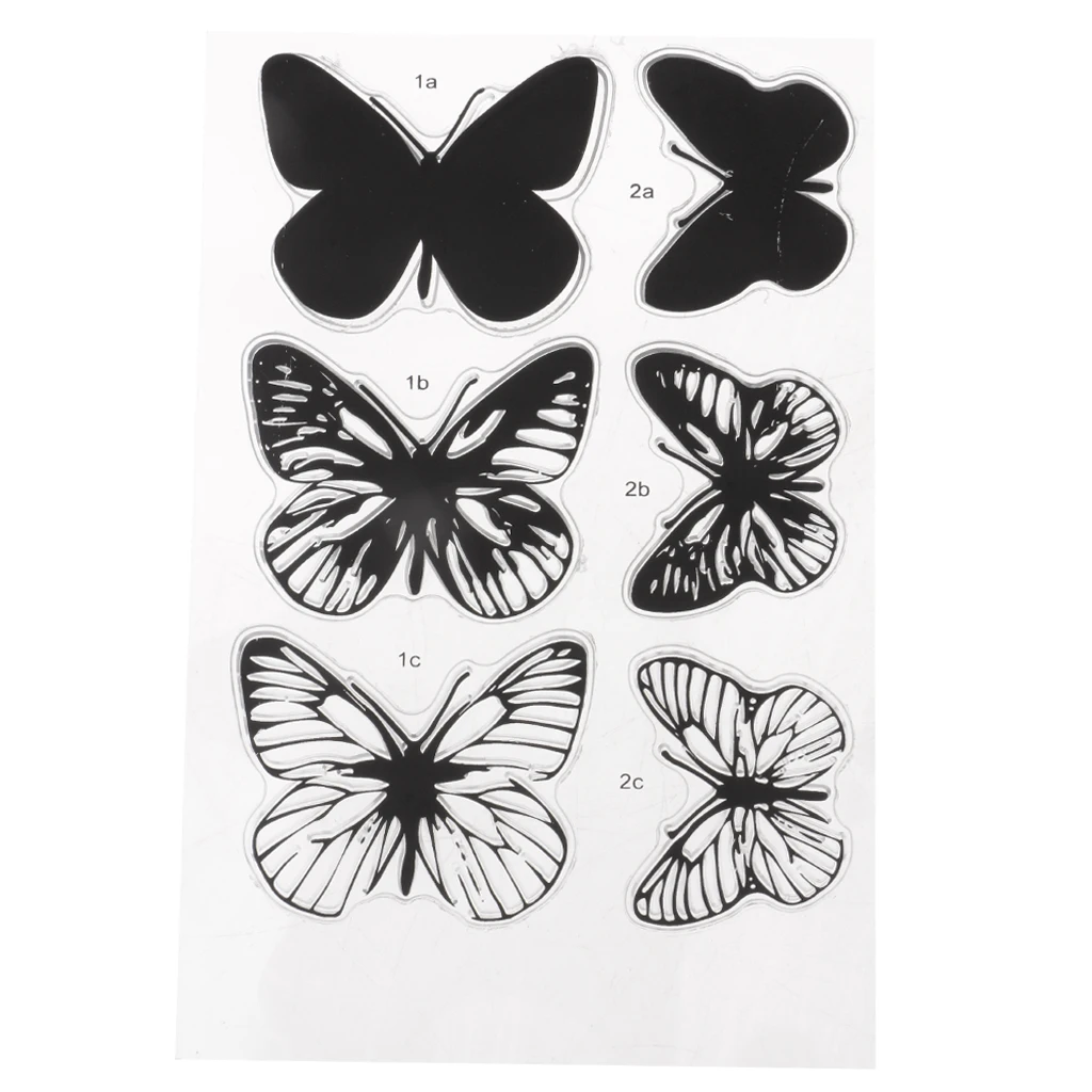 Butterfly Transparent Silicone Clear Rubber Stamp Sheet Cling Scrapbooking DIY Album Decorating Card Making Stamps