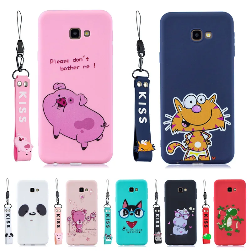J3 J5 J7 2016 Cute Panda Cat Dog Bear Soft Silicone TPU Case For Samsung Galaxy A5 2017 A3 A7 With Lanyard | Мобильные телефоны и