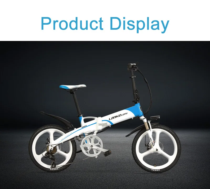 Top 7 Speed Electric Bicycle, Portable 20 Inches 240W 48V 10Ah Folding Ebike, Integrated Wheel, Hidden Lithium Battery 17