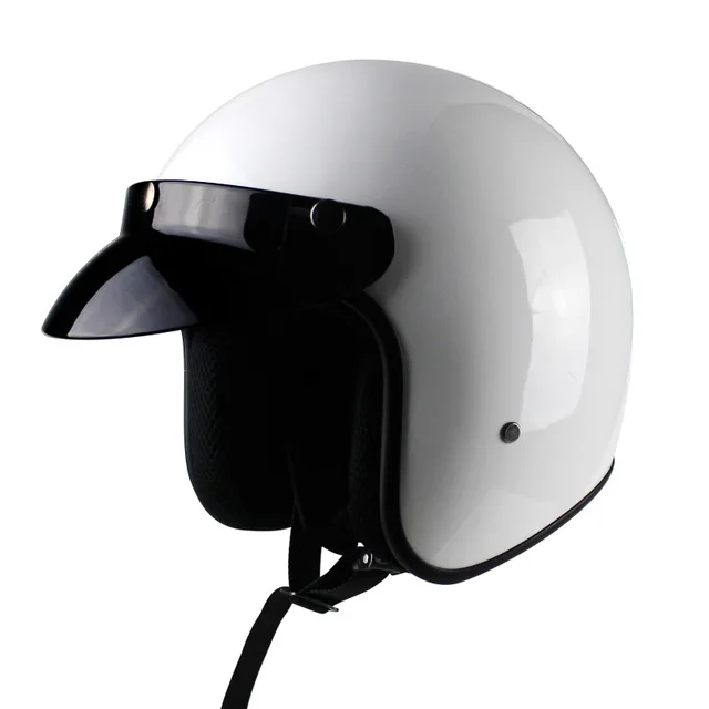 Moto rcycle винтажный шлем moto rcycle capacete3/4 с открытым лицом capacete винтажный чоппер шлем cascos para moto - Цвет: Черный