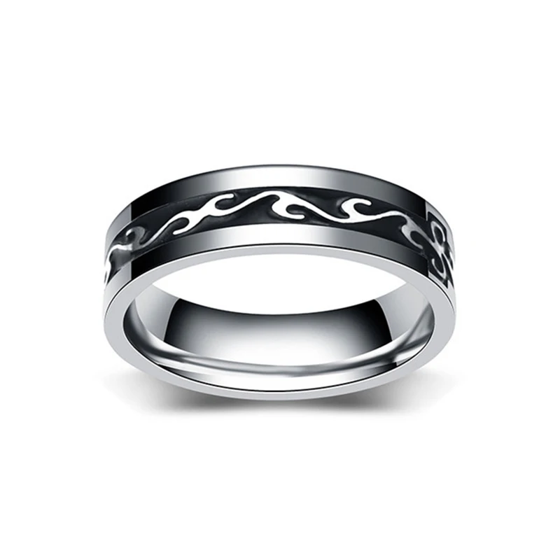 EKUSTYEE, Европейский, американский стиль, Ретро стиль, нержавеющая сталь, татуировка дракона, мужское кольцо для мужчин, серебряное, черное, цвет, панк, кольца