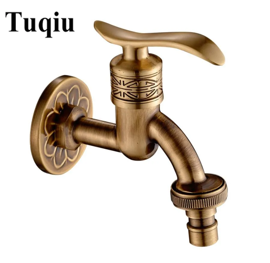 Bibcocks Faucet Art Deco Antique Bronze Brass Bathroom Mop Faucet Wall