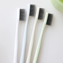 Бамбуковый уголь Зубная щётка с Портативный Путешествия Чехол зубы глубокое отбеливание зубов Clean Nano зубные щетки с мягкой щетиной для жениха 4 шт./упак. гигиена полости рта