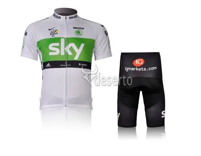 Free shipping!New SKY White team 2012 Tour de France short sleeve + shorts cycling jerseys Suit bike wear Accept Custom | Спорт и