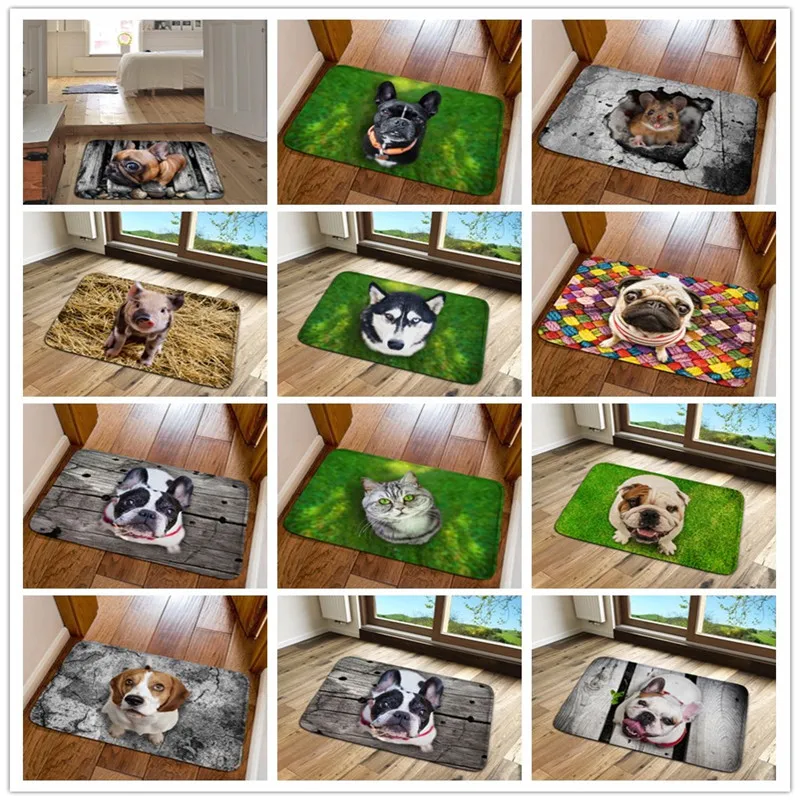 Unny передний коврик у входной двери 3D Животные Собаки напольные ковры для гостиной спальни Нескользящие кухонные коврики