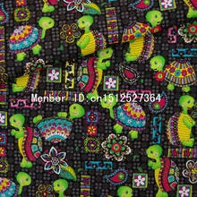 135 см x 50 см хлопковая ткань-мультфильм-Черепаха и цветок(317