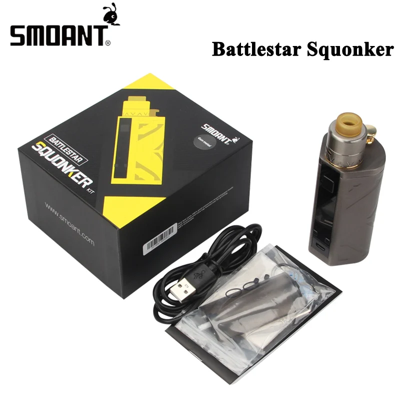 

Origianl Smoant Battlestar Squonker Kit 200W Electronic Cigarette Vape and 7ML Squonker Bottle RDA Easy Build Deck for Dual Coil