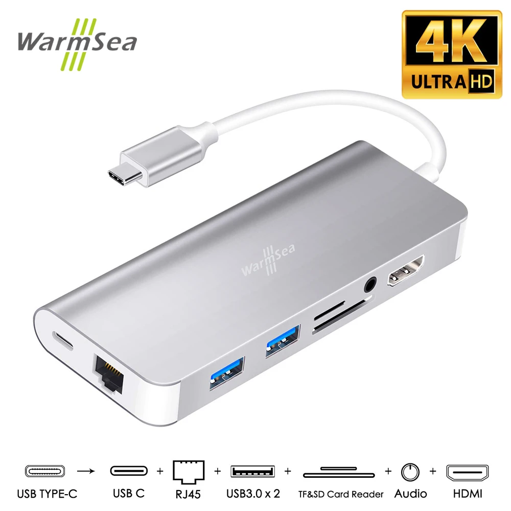

USB Type C HUB Audio With 4K HDMI RJ45 3.5mm SD Card Charging Dex Station For Samsung Galaxy S8 S9 Nintendo Switch MacBook Pro