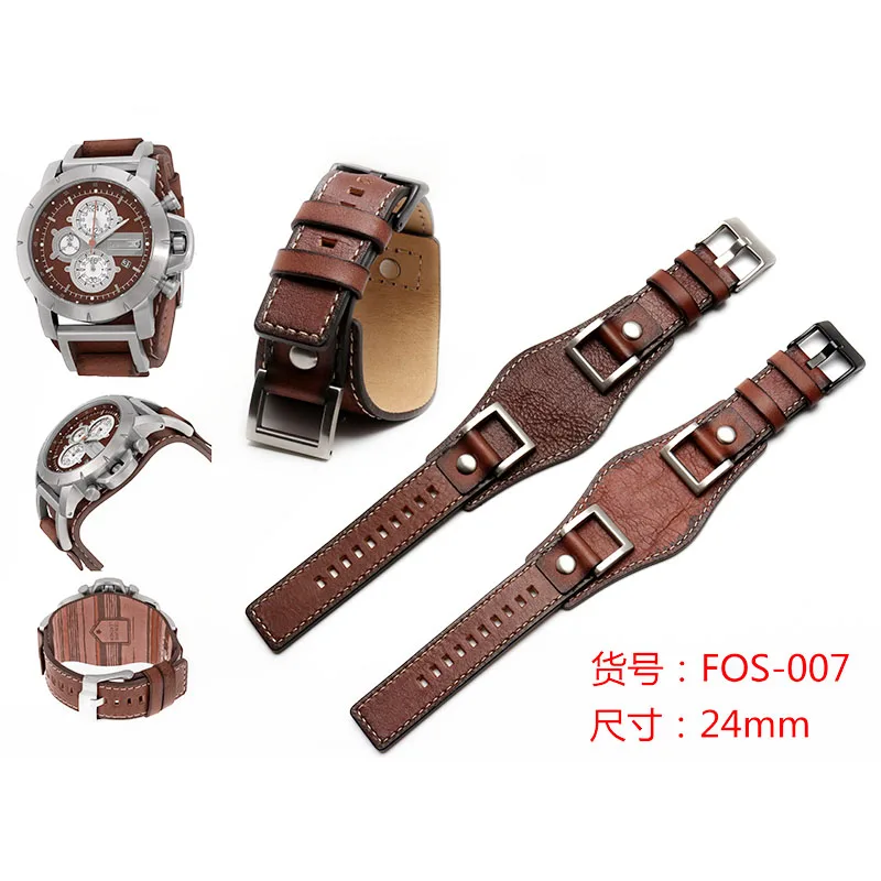 

UYONG new high quality leather watch with FOSSIL fossil JR1401 belt 24mm brown watch band