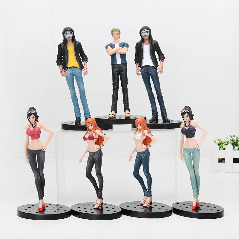 17cm Anime One Piece Jeans Freak Nami Nico Zoro Trafalgar Law Luffy Pvc Figure Collectible Model Toy Action Figures Aliexpress