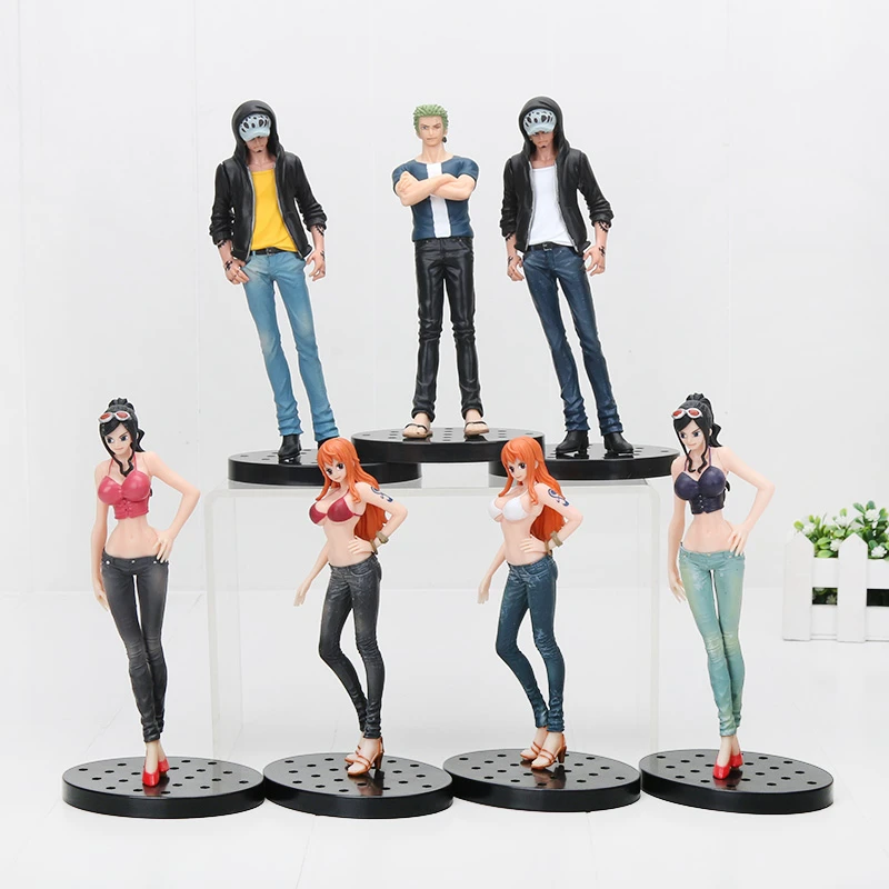 17cm Anime One Piece Jeans Freak Nami Nico Zoro Trafalgar Law Luffy Pvc Figure Collectible Model Toy Model Toy One Pieceanime One Piece Aliexpress