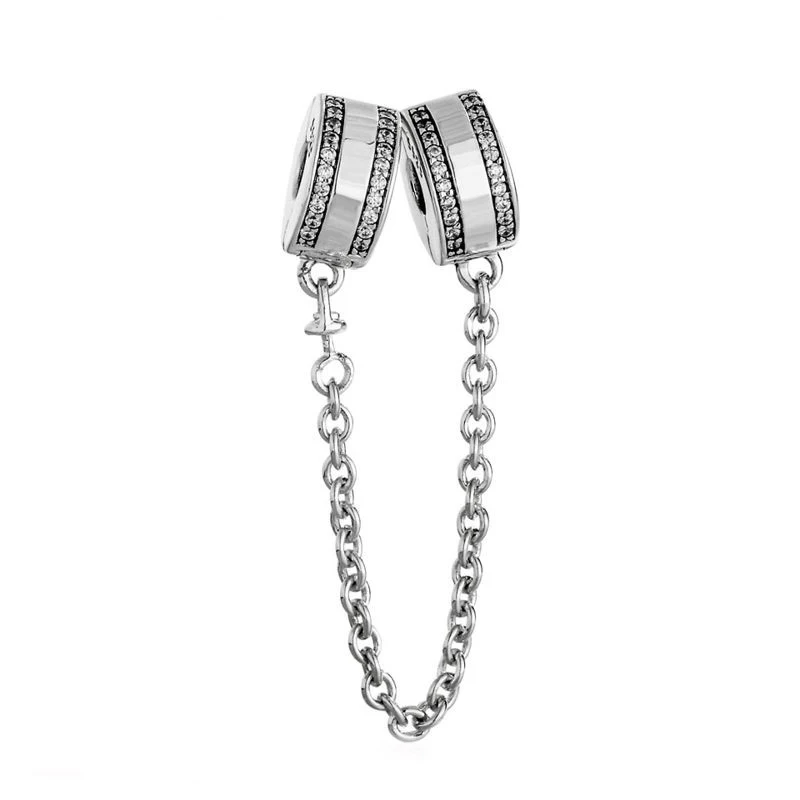 Fits Pandora Bracelets 925 Sterling Silver Pave Clear CZ Stone Insignia