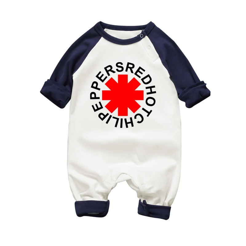 طفل رضيع رومبير 2017 الربيع طفلة الأحمر الفلفل الحار طباعة الوليد الرضع طويلة الأكمام حللا 100% القطن