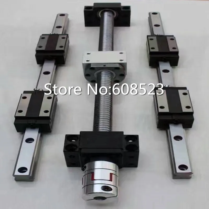 CNC set 5 pcs ballscrew  sfu1605-400/400/700/1000/1000mm +12 HBH20CA Square Linear guide sets +5 bk12 bf12 + 5 pcs shaft Coupler