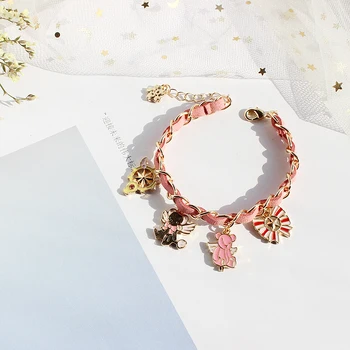 

SANSUMMER Alloy Cartoon Woven Metal Cord Sakura Series Star Cute Bracelet 2020 New Style Fashionable Sweet Women's Ornaments