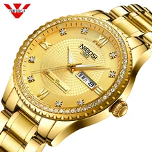 NIBOSI Mens Watches Top Luxury Brand For Men Square Waterproof Gold Watch Quartz Sport Watches Stainless Steel Clock Saat