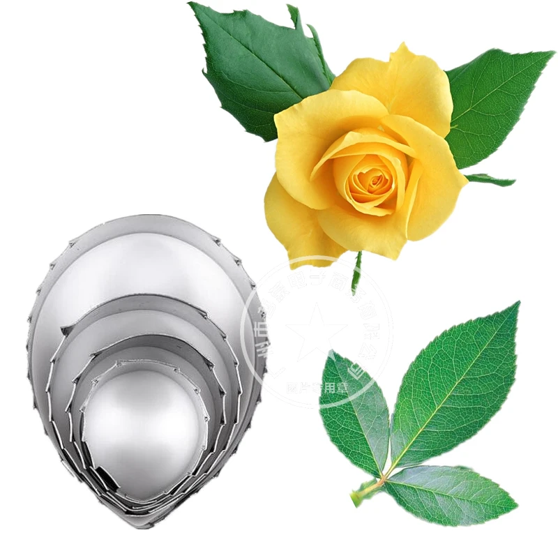 

4pcs/set Rose Leaf cutter Fondant Cake Decoration Floral petal cutter gum paste flower Cutter Stainless steel peony cutter Set