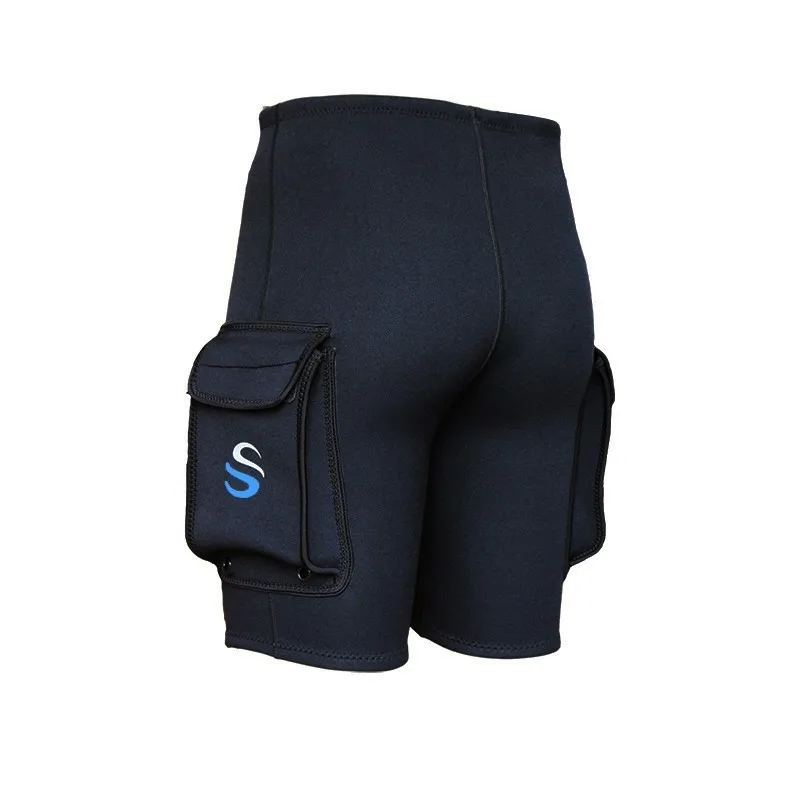 SLINX 3mm Neoprene Wetsuit Tech Shorts Snorkeling Scuba Diving Equipment Surfing Trunks Submersible Pocket Pants Black
