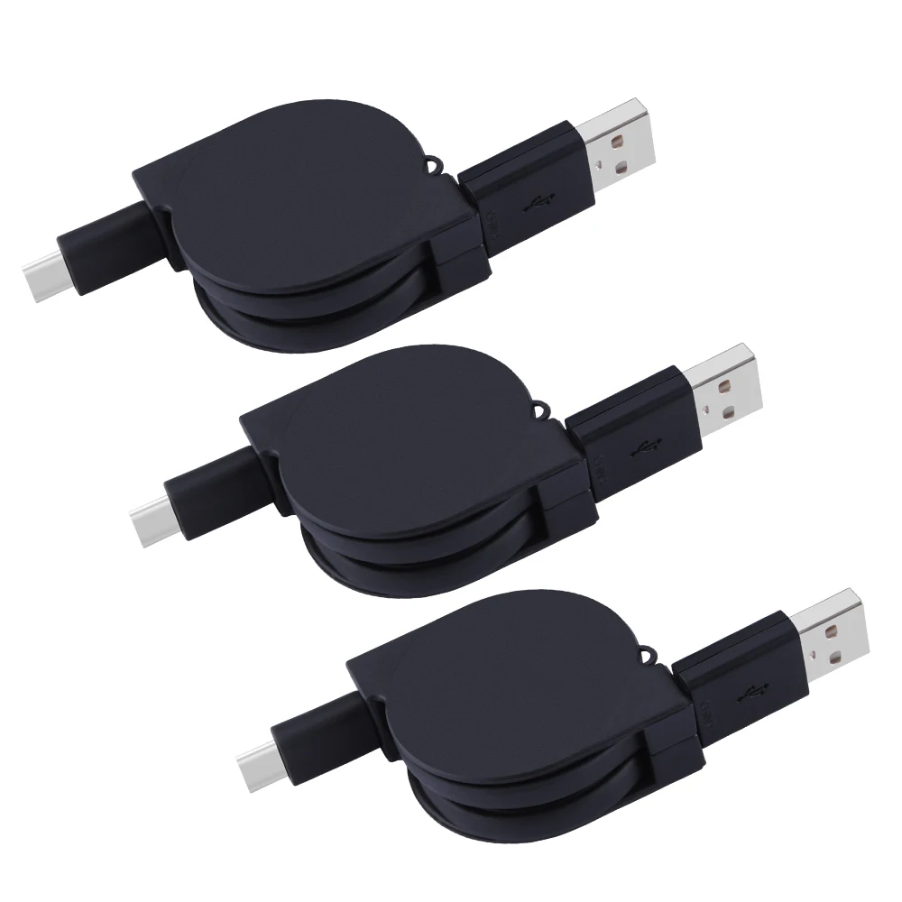 Usb type c adapter charger retractable cable for samsung s9 s8 note 8