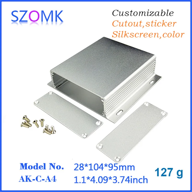 

wall mounting aluminum housing for electronics project box (1 pcs) 28*104*95mm silvery powder coating aluminum instrument case
