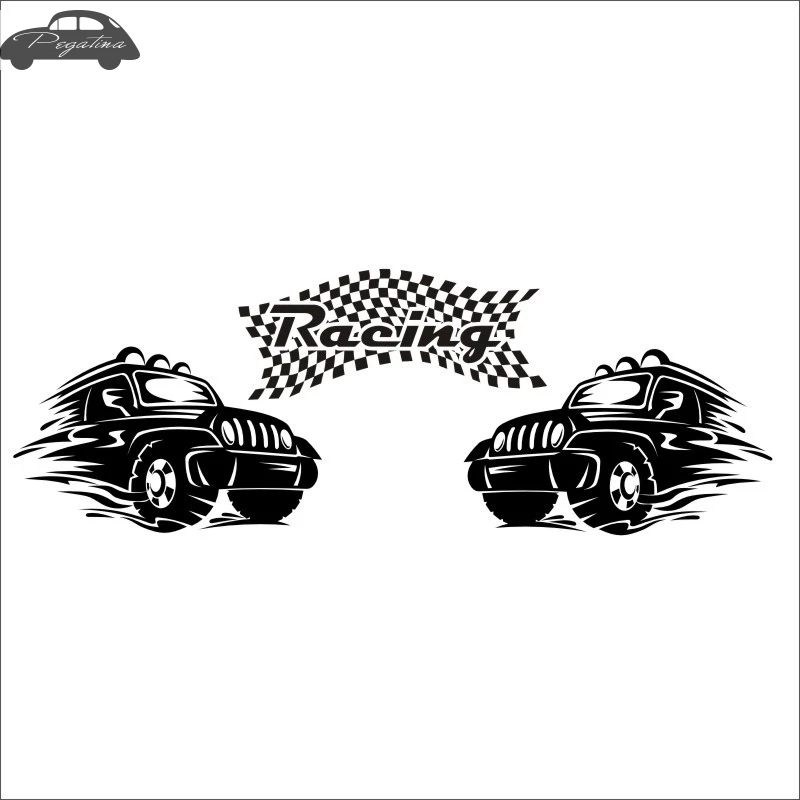 Pegatina Car 4x4 Off Road Racing Flag SUV Service Sticker Car Decal Posters Vinyl Wall Decor Mural Sticker