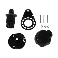 way סירה עגול חור טריילר Plug 7-Way האיחוד האירופי RV סירה משאית טריילר מחבר תקע + שקע + סוגר סט קיט משאית טריילר Connector (1)