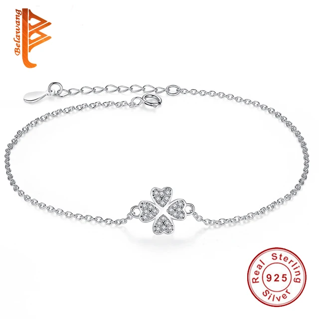 Fashion Original 925 Sterling Silver Bracelet Clover Heart Charm Bracelets  for Women Wedding Jewelry - AliExpress