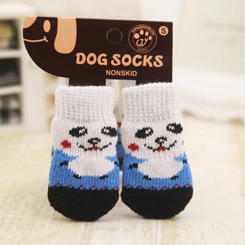 Хлопковые носки для собак с резиновой подошвой, Нескользящие, дышащие, моющиеся, для больших собак, для спорта на открытом воздухе, зимние носки для собак