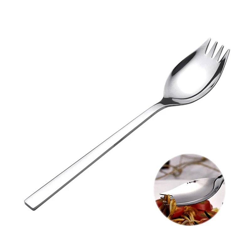 

Multifunction Stainless Steel Spork Fork Spoon Combination Pasta Noodles Cutlery Kitchen Utensils Picnic Dining Gadgets