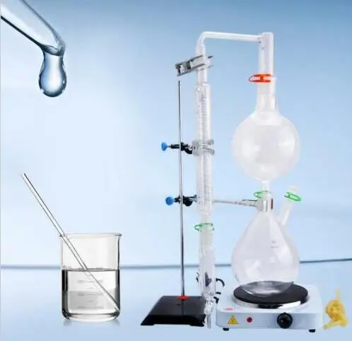 

2000ml Lab Apparatus,W/Hot Stove,Graham Condenser,Essential Oil Steam Distillation Kit High quality NE