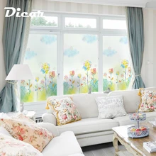 DIY Искусство Пион цветок стеклянная пленка окна стикер Прозрачный Непрозрачный для девушек комнаты или гостиной декоративные наклейки для дома плакат