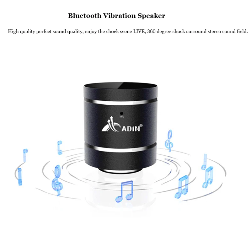 ADIN мини металлический 10 Вт Bluetooth Вибрационный динамик звонки по громкой связи NFC
