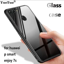 YUETUO ТПУ закаленное стекло зеркало мобильный телефон назад etui, coque, чехол, чехол для huawei p smart 2018 Наслаждайтесь S 7 s черный интимные аксессуары