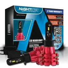 Nighteye H3 Led Автомобилей Лампы 6500 К 10000lm 60 Вт Вождение Автомобиля Авто Свет 12 В Светодиодные Лампы Противотуманные Фары Заменить H3 Ксенон фар