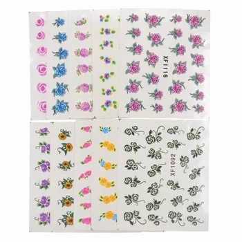 60 Sheets Flowers Designs Water Transfer Nail Sticker, Watermark Nail Stickers Temporary Tattoos Manicure Beauty Tools